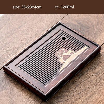 1PC Античен домакински бамбуков поднос за чай Дренаж за съхранение на вода Сух поднос с мехурчета чай Инструменти за китайска чаена церемония Сервизи за чай Консумативи
