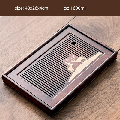 1PC Античен домакински бамбуков поднос за чай Дренаж за съхранение на вода Сух поднос с мехурчета чай Инструменти за китайска чаена церемония Сервизи за чай Консумативи