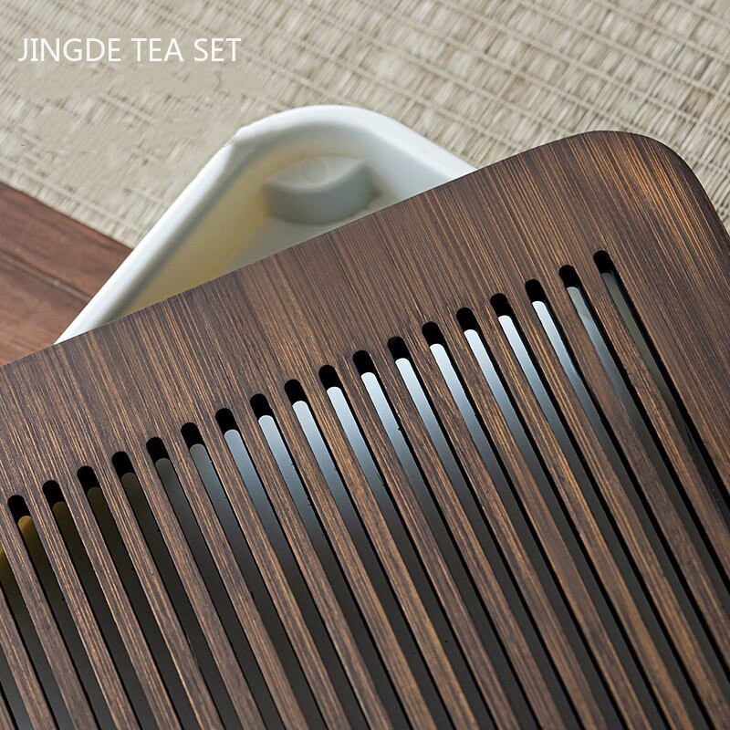 1PC Античен домакински бамбуков поднос за чай Дренаж за съхранение на вода Сух поднос с мехурчета чай Инструменти за китайска чаена церемония Сервизи за чай Консумативи