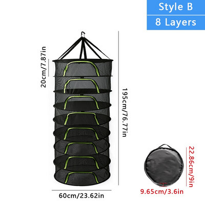 Layers szárítóháló gyógynövényekhez Függesztékes kosár, száraz gyógynövény halszárító szárító fehérnemű mosókosár rendező háló