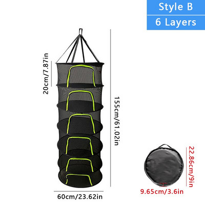 Layers szárítóháló gyógynövényekhez Függesztékes kosár, száraz gyógynövény halszárító szárító fehérnemű mosókosár rendező háló