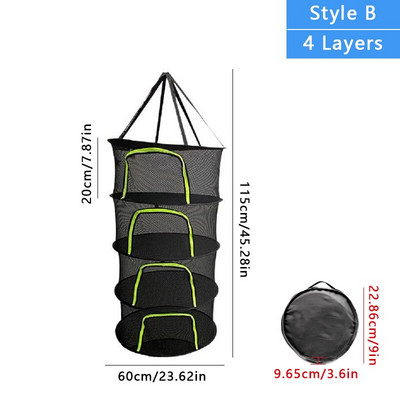 Layers szárítóháló gyógynövényekhez Függesztékes kosár, száraz gyógynövény halszárító szárító fehérnemű mosókosár rendező háló