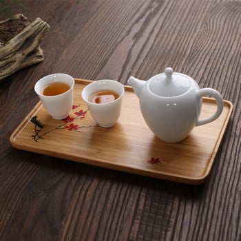 Ръчно рисуван сух варен бамбуков поднос за чай прост малък поднос за чай маса за чай сервиз за чай аксесоари поднос за чай в офиса и домакинството