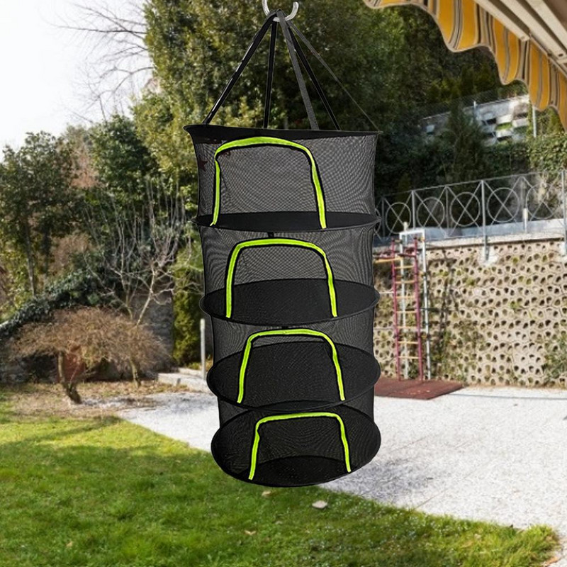 4-слойна висяща мрежа за сушене на растения, херметичен цип, тел за сушене на растения за билки, зеленчуци и плодове, сушене на засаждане, палатки