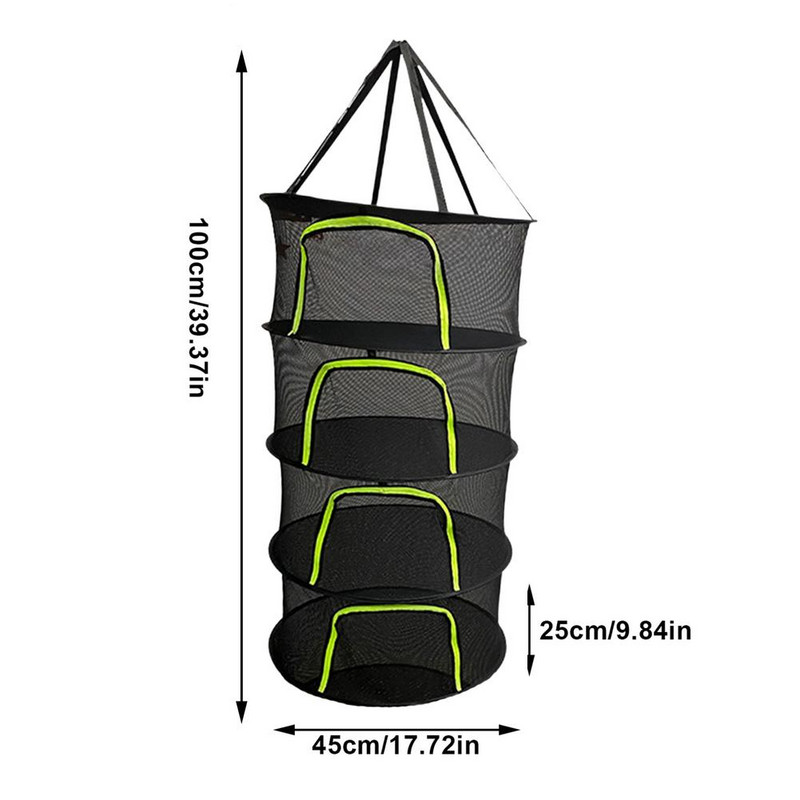 4-слойна висяща мрежа за сушене на растения, херметичен цип, тел за сушене на растения за билки, зеленчуци и плодове, сушене на засаждане, палатки