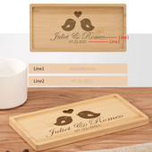 Testreszabható gravírozott szöveg/logó téglalap bambusz alátét Mini desszerttálca Személyre szabott ajándékok Asztali dekor szigetelt alátétek