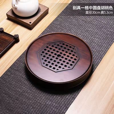 Capacitate mare de stocare a apei Tavă de ceai din bambus Tavă rotundă pentru ceai Set de ceai chinezesc Kung-Fu Instrumente tradiționale de ceai din bambus de epocă