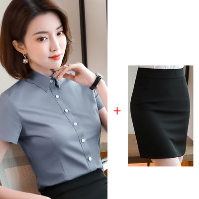 Costum de femeie elegant de cămașă și fustă sau cămașă și pantaloni