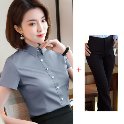 Costum de femeie elegant de cămașă și fustă sau cămașă și pantaloni
