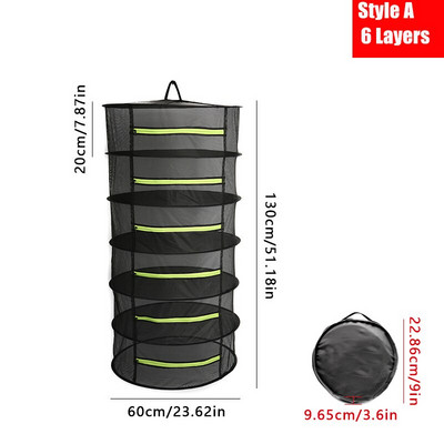 2/4/6 Slojeva Mreža za sušenje bilja Viseća košara Sklopivi stalak za sušenje bilja Mreža za sušenje bilja Vreća za sušenje Mreža za cvjetne pupoljke Biljke Organizirajte