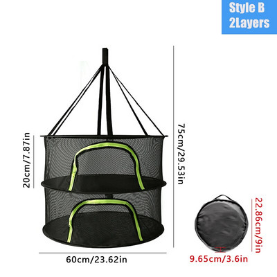 2/4/6 Slojeva Mreža za sušenje bilja Viseća košara Sklopivi stalak za sušenje bilja Mreža za sušenje bilja Vreća za sušenje Mreža za cvjetne pupoljke Biljke Organizirajte