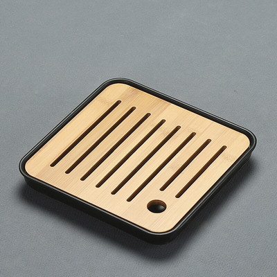 Több kínai bambusz teatálca Kung Fu teátálcás asztal lefolyótartóval Teatálalókészlet Konyhai teaszertartási kiegészítők