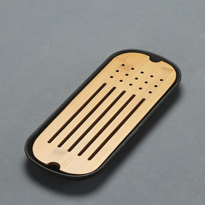 Több kínai bambusz teatálca Kung Fu teátálcás asztal lefolyótartóval Teatálalókészlet Konyhai teaszertartási kiegészítők