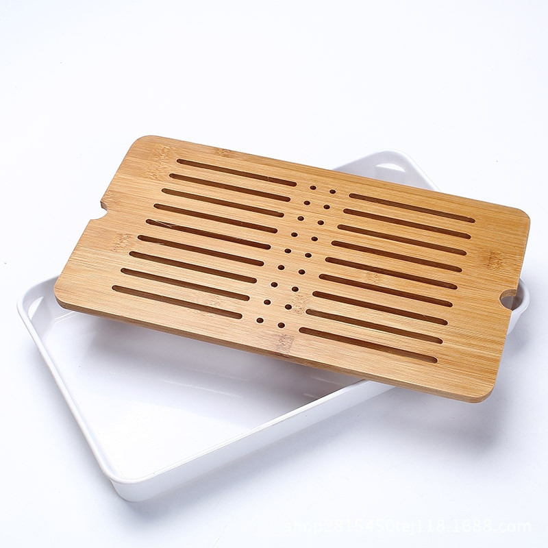 Több kínai bambusz teatálca Kung Fu teátálcás asztal lefolyótartóval Teatálalókészlet Konyhai teaszertartási kiegészítők