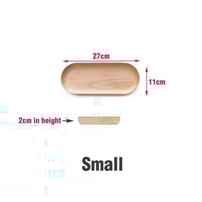 Поднос от естествена дървесина Букова дървесина с овална форма Поднос за сервиране от масивно дърво Издръжлив плосък поднос Поставка за сервиране на храна, кафе и чай