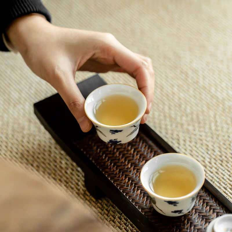 Suport pentru ceai Paulownia Covoraș de ceai din bambus Tavă pentru ceai de ceai țesute manual Masă de ceai cu picioare înalte Masă de ceai Set de ceai Kung Fu Tavă din lemn