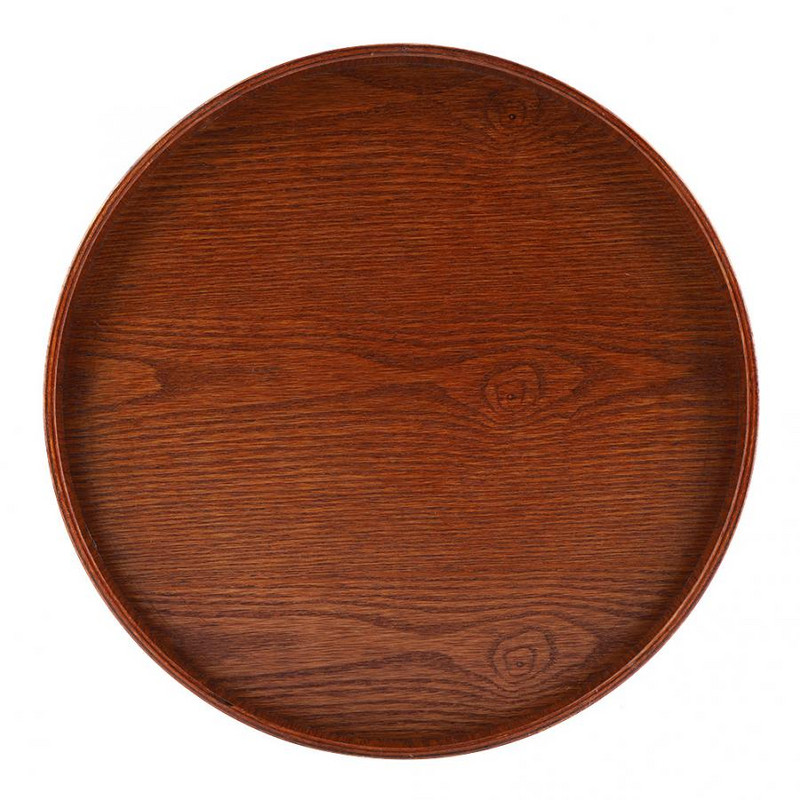 Tavă rotundă de servire din lemn natural Farfurie din lemn Ceai Mâncare Vese platou apă Băutură Fructe Desert Prajituri Gustare Bomboane Plato 37,5 cm