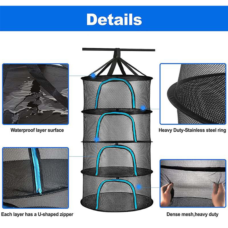 2/4/6/8 Slojeva Mreža za sušenje bilja Viseća košara Sklopivi stalak Mreža za sušenje bilja Vreća za sušenje Mreža za cvjetne pupoljke Organizator biljaka