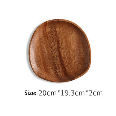 Kaimiškas riešutmedžio medinis arbatos padėklas Masyvaus medžio patiekimo padėklas stalo lėkštės Užkandžiai maisto laikymo indas, skirtas viešbučio namų serviravimo padėklas