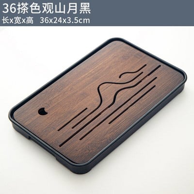 Бамбукова поднос за чай Домашно Съхранение във всекидневна Японски правоъгълни съдове за чай