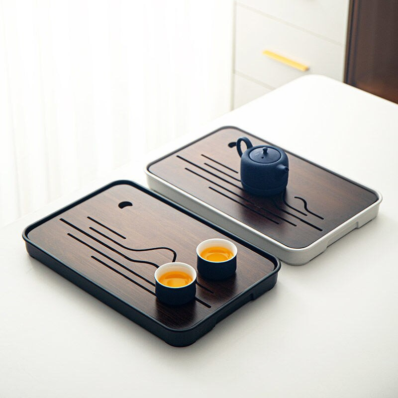 Бамбукова поднос за чай Домашно Съхранение във всекидневна Японски правоъгълни съдове за чай