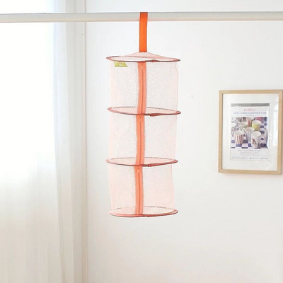 Oranžiniai/rudi apatiniai Liemenėlė Skalbiniai Megztinis Kabantis Krepšelis Atsparus vėjui sulankstomas daugiasluoksnis džiovinimo stovas tinklelis drabužių džiovintuvas