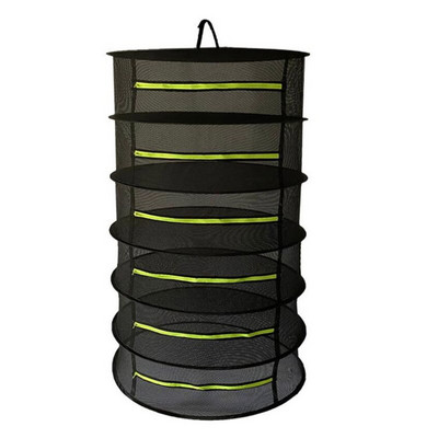 2/4/6 Sluoksniai Žolelių džiovinimo tinklelis Sulankstomas žvejybinis pakabinamas džiovintuvo maišelis Audinio pakabukas Tinklelis Užtrauktukas Tinklas žolelėms pumpurams Pupelės