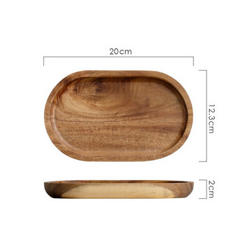 Поднос за сервиране от масивна дървесина Овален поднос за чай Декоративна дървена чиния Поднос за плодове Поднос за зеленчуци Домашен хляб Десерт Чиния за торта Сервиз