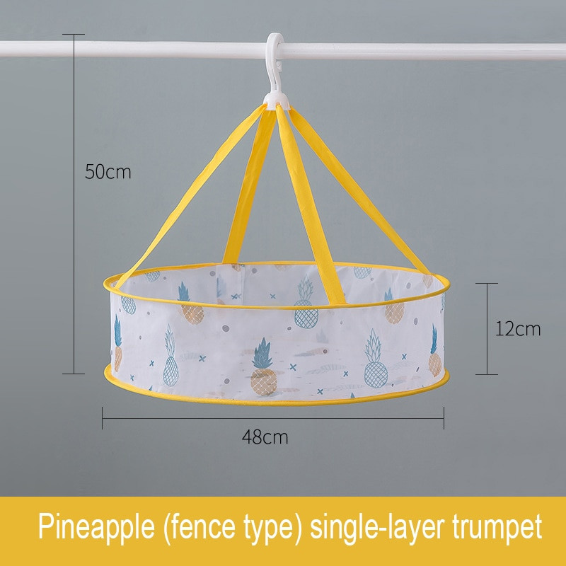 Ruhaszárító kosár Függő pulóver Hálós zseb Színes rajzfilm szárítóállvány Zokni szárítótáska Kétrétegű játékok Tárolókosár