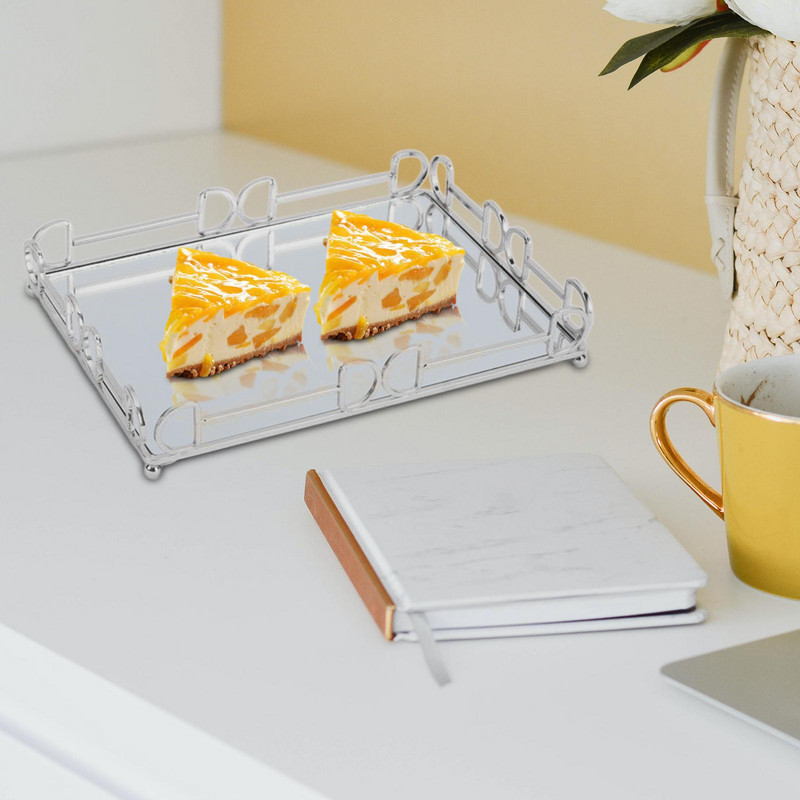 Tavă cu oglindă decorativă, tavă pentru ceai Tavă decorativă de lux Tavă pentru bijuterii pentru dressing bucătărie living Decor pentru tacâmuri