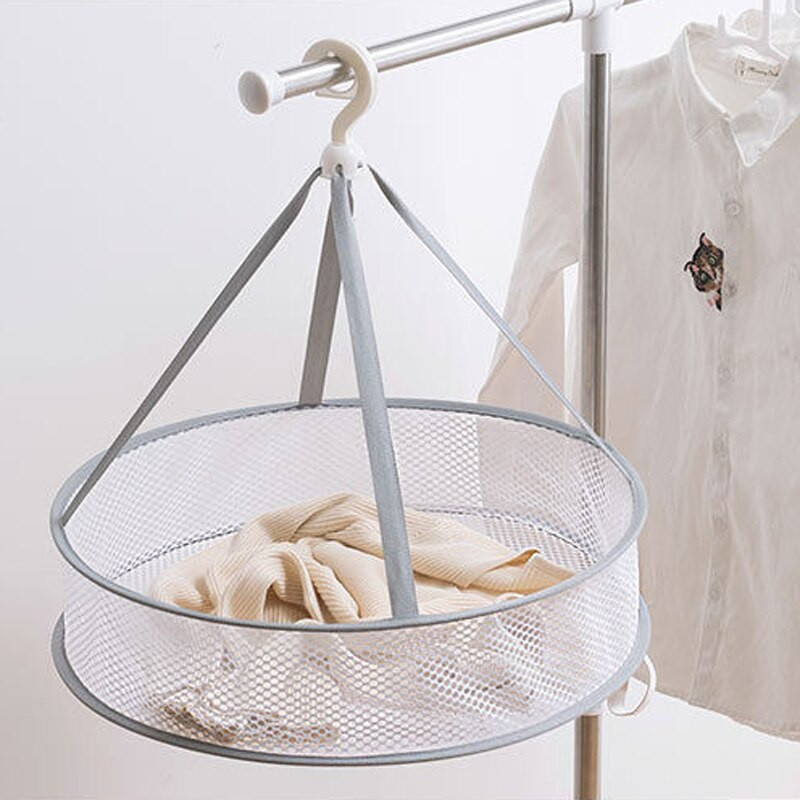 Szürke színű ruhaszárító háló otthoni akasztó fehérnemű pulóver szárító kosár szélálló melltartó zokni szárító háló poliészter kettős réteg