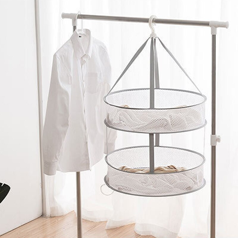 Szürke színű ruhaszárító háló otthoni akasztó fehérnemű pulóver szárító kosár szélálló melltartó zokni szárító háló poliészter kettős réteg