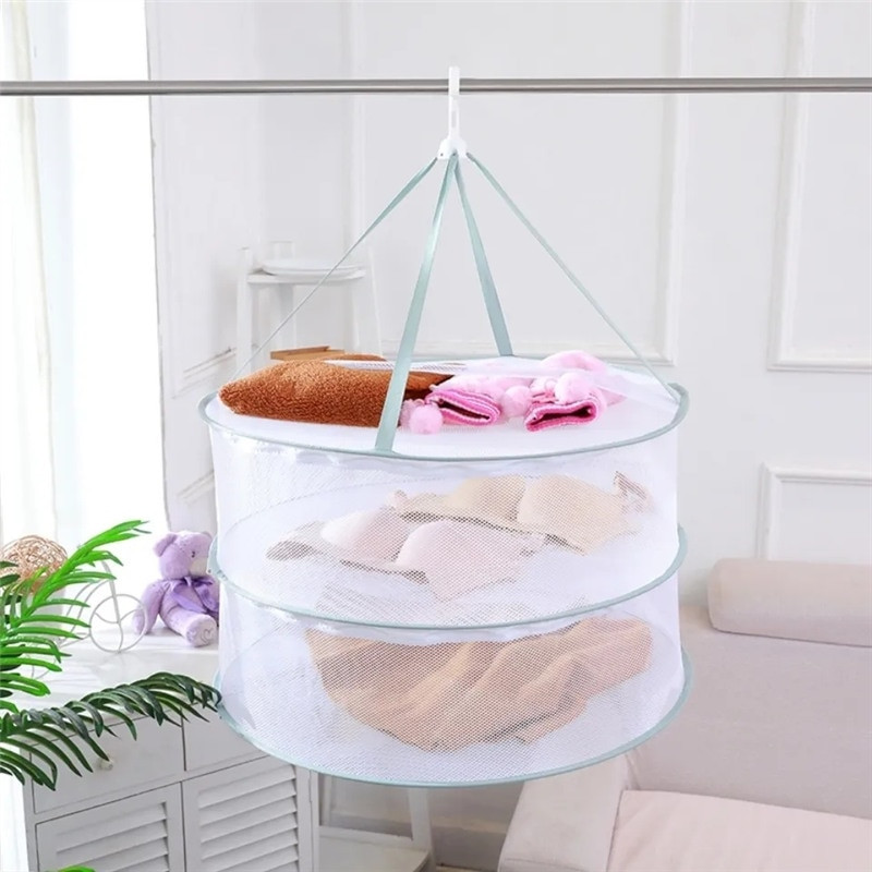 Teljesen zárt szárítóhálók pulóverek zoknik ruhák kosarak szélálló fehérnemű zsebek poliészter háló, szárított áruk háló