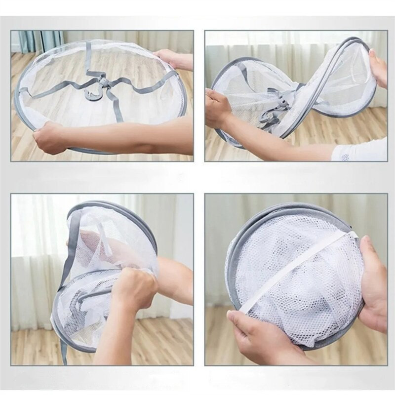 Teljesen zárt szárítóhálók pulóverek zoknik ruhák kosarak szélálló fehérnemű zsebek poliészter háló, szárított áruk háló