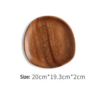 Új fából készült teástálca Akác ovális/téglalap alakú/szabálytalan fa teástál tálaló asztali tányér Snack ételek tárolóedény tálaló
