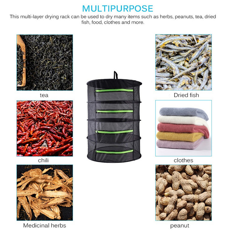 Rétegek szárítóháló gyógynövényekhez Függő kosár Összehajtható szárítóállvány Gyógynövény szárítóháló Szárítótáska Háló virágokhoz Rügyek Növényrendező