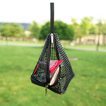 Външна преносима триъгълна мрежа за сушене, сгъваема висяща мрежеста чанта, къмпинг оборудване за въздух, слънцезащитен, цип, съхранение на растения