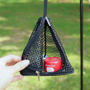 Εξωτερικό φορητό τριγωνικό δίχτυ στεγνώματος Αναδιπλούμενο δικτυωτό διχτυωτό τσαντάκι για κάμπινγκ για αποθήκευση φυτών με φερμουάρ Air Sun-cure
