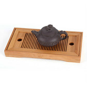 Bambuko kiniškas kietos arbatos stalo padėklas 27x14x3 cm arbatos padėklo stalas su nutekėjimo stovu Buitinis arbatos serviravimo padėklo rinkinys arbatos lenta / arbatos stalas