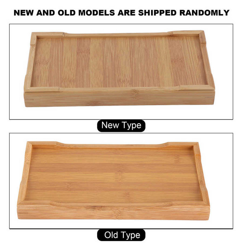 Bambuko kiniškas kietos arbatos stalo padėklas 27x14x3 cm arbatos padėklo stalas su nutekėjimo stovu Buitinis arbatos serviravimo padėklo rinkinys arbatos lenta / arbatos stalas