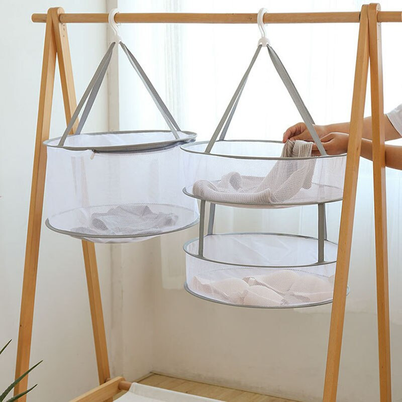 Vieno/dviejų sluoksnių džiovinimo lentyna Sulankstomi pakabinami drabužiai skalbinių krepšelis apatinių drabužių džiovintuvas megztinis audinys tinklelis, tinklelis, tinklelis