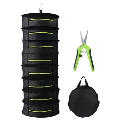 6/8 réteg Lógó Gyógynövény szárítóháló Összecsukható növény Virágok Zöldségek Hálós szárító állvány Hálókosarak Otthoni Kiegészítő Szerszám Olló