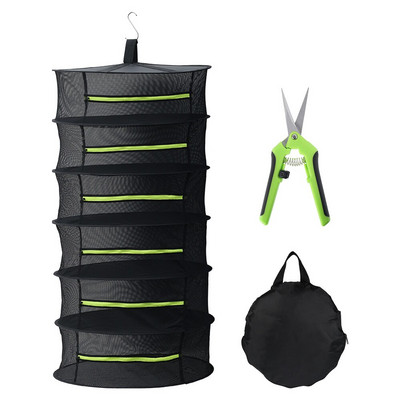 6/8 réteg Lógó Gyógynövény szárítóháló Összecsukható növény Virágok Zöldségek Hálós szárító állvány Hálókosarak Otthoni Kiegészítő Szerszám Olló