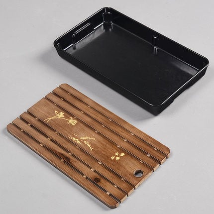 Arbatos rinkinys, bambuko arbatos padėklas, melamino arbatos stalo vandens laikymo arbatos rinkinys Stalas Kinų puer arbatos puodelio ceremonijos įrankiai arbatos rinkinys