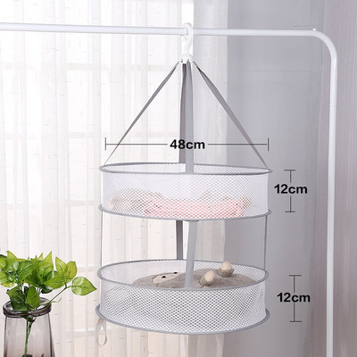 Kezdőlap Egy- és kétrétegű ruhaszárító háló Összecsukható szélálló ruhák kosár poliészter légáteresztő száraz zoknik szárító állvány