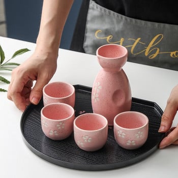 Японска маса за чай поднос поднос за чай кунг-фу поднос с пресни плодове черна правоъгълна кръгла смола сервираща палета чайна церемония сервиз за чай