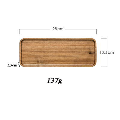 Akacijos medienos stačiakampis medinis padėklas japoniško stiliaus buitinis serviravimo padėklas kepsnys vaisiai užkandžiai kavos lėkštės Maisto lėkštės ir padėklai