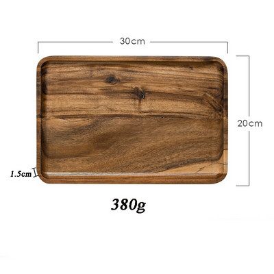Akacijos medienos stačiakampis medinis padėklas japoniško stiliaus buitinis serviravimo padėklas kepsnys vaisiai užkandžiai kavos lėkštės Maisto lėkštės ir padėklai