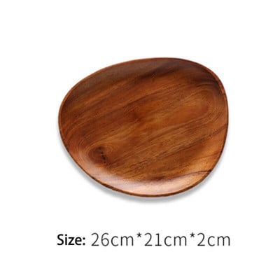 Tavă de ceai din lemn de salcâm ovală/dreptunghiulară/neregulată farfurie de ceai din lemn de servire farfurie gustări vas de depozitare a alimentelor tavă de servire