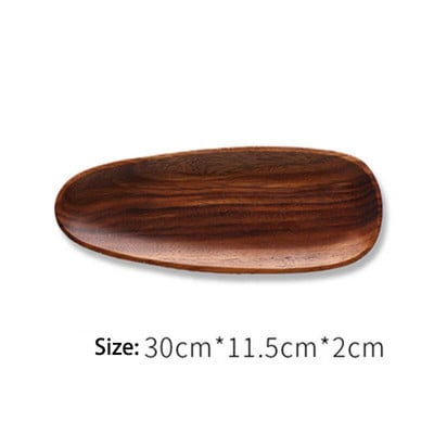 Tavă de ceai din lemn de salcâm ovală/dreptunghiulară/neregulată farfurie de ceai din lemn de servire farfurie gustări vas de depozitare a alimentelor tavă de servire